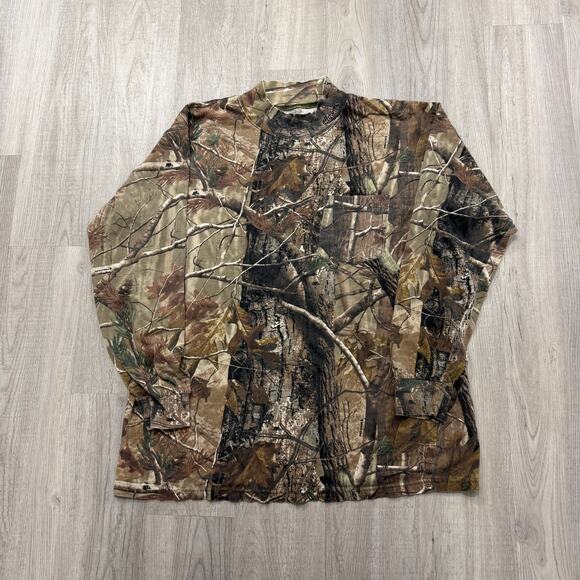 Vintage Cabelas Camo Long Sleeve Shirt Men's XL Mock Neck y2k Camouflage Hunting - Picture 1 of 7